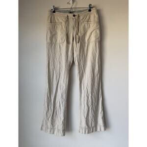 North Face Pants Womens 8 Cream Flare Bootcut Chino Trail Outdoors Linen Blend​
